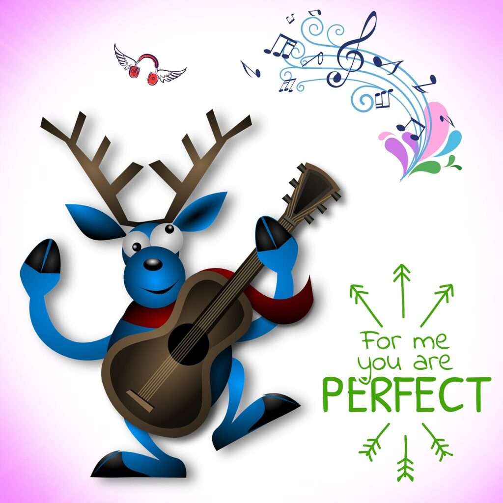 funny deer, stag, playing the guitar-1875609.jpg